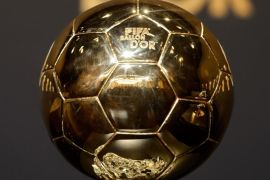 The FIFA Ballon d'Or 2013 (Golden ball) trophy is displayed at the Kongresshaus in Zurich on January 13, 2014, ahead of the Ballon d'Or award ceremony. AFP PHOTO / FABRICE COFFRINI