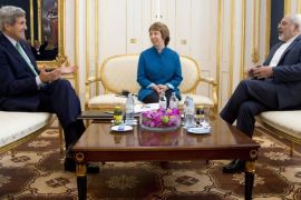 (From left) US Secretary of State John Kerry, European Union High Representative Catherine Ashton, and Iranian Foreign Minister Mohammad Javad Zarif meet in Vienna, Austria, 15 October 2014. Kerry met Iran's Zarif to tackle the remaining disagreements on a deal that would end the stand-off over Iran's nuclear program. Ashton also took part in the talks, as the chief negotiator of the six powers that have been negotiating with Iran - Britain, China, France, Russia, the United States and Germany.