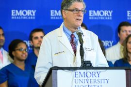 ATLANTA, GA - OCTOBER 28: Dr. Bruce Ribner, an epidemiologist and professor in the School of Medicine's Infectious Diseases Division, speaks to the media during a press conference about Amber Vinson's release from care at Emory University Hospital on August 1, 2014 in Atlanta, Georgia. Vinson, a nurse at Texas Health Presbyterian Hospital Dallas, contacted Ebola after treating Ebola patient Thomas Eric Duncan, who later died of the disease.