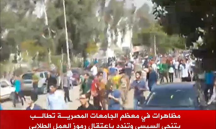 مظاهرات بمعظم الجامعات المصرية تطالب بتنحي السيسي