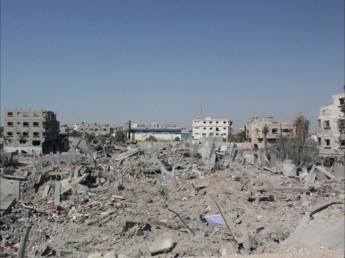 جانب من الدمار الذي حل في حي الشجاعية شرق غزة