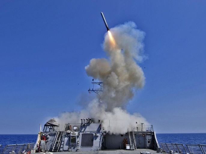 The guided-missile destroyer USS Barry launches a Tomahawk cruise missile from the ship's bow in the Mediterranean Sea in this U.S. Navy handout photo dated March 29, 2011. Barry is currently supporting Joint Task Force (JTF) Odyssey Dawn. JTF Odyssey Dawn is the U.S. Africa Command task force established to provide operational and tactical command and control of U.S. military forces supporting the international response to the unrest in Libya and enforcement of United Nations Security Council Resolution (UNSCR) 1973.