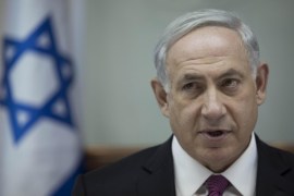 Israel's Prime Minister Benjamin Netanyahu chairs the weekly cabinet meeting in Jerusalem, Sunday, Oct. 26, 2014. (AP Photo/Abir Sultan, Pool)
