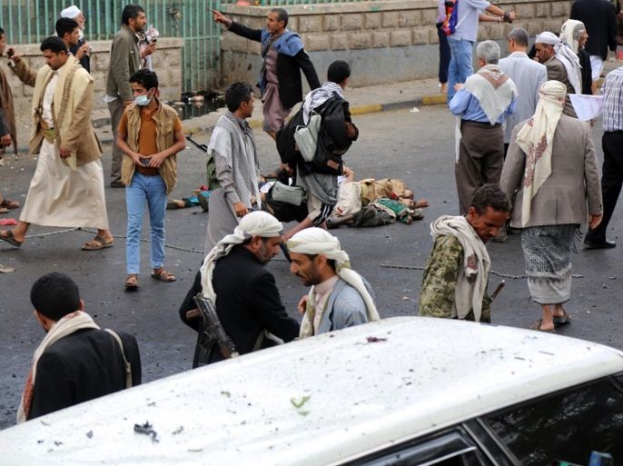 SANAA, YEMEN - OCTOBER 9: A suicide attack kills and wounds many people including children, near an area where Houthi Ansarullah members gathered in Sanaa, Yemen on October 9, 2014.