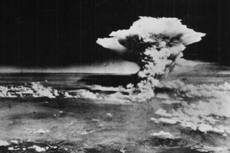 In this handout picture released by the U.S. Army, a mushroom cloud billows about one hour after a nuclear bomb was detonated above Hiroshima, Japan on Aug. 6, 1945. Japanese officials say a 93-year-old Japanese man has become the first person certified as a survivor of both U.S. atomic bombings at the end of World War II. City officials said Tsutomu Yamaguchi had already been a certified "hibakusha," or radiation survivor, of the Aug. 9, 1945, atomic bombing in Nagasaki, but has now been confirmed as surviving the attack on Hiroshima three days earlier as well.