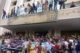 جانب من احتجاجات طلاب جامعة الأزهر