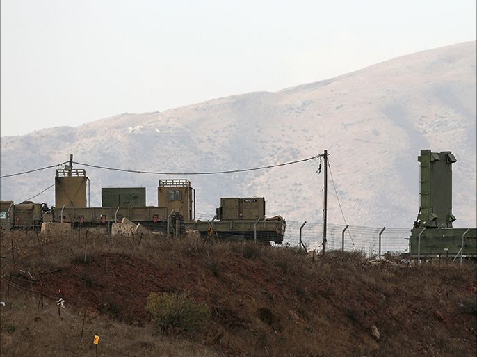 epa04441800 Israeli army radar works with the Patriot missile system located next to Kibbutz El-Rom in the Golan Heights on the Israeli-Syrian border 11 October 2014. EPA/ATEF SAFADI