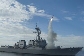 (FILE) A file handout picture made avalaible by the US Department of Defense (DoD) on 29 September 2010, shows the guided-missile destroyer USS Preble (DDG 88) conducting an operational tomahawk missile launch while underway in a training area off the coast of California, USA, at sea in the Pacific Ocean. The Pentagon said late 22 September 2014, the United States and allied forces launched airstrikes against Islamic State (IS) militants in Syrian territory for the first time. The military was 'using a mix of fighter, bomber and Tomahawk Land Attack Missiles,' in the ongoing operation. The bombings were the first against Islamic State militants in Syria. The US had previously bombed Islamic State targets in Iraq, but said that it would pursue the group in Syria if necessary. The possibility of expanding airstrikes to Syria has drawn condemnation from Russia and Iran. Syrian President Bashar al-Assad has said he would see any intervention in his country as an act of aggression. EPA/US NAVY/MC1 WOODY SHAG PASCHALL