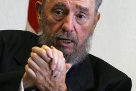 Former Cuban President Fidel Castro gestures on August 20, 2005 at the end of a meeting in Havana. Interim president Raul Castro looked well placed to ascend to Cuba's helm indefinitely at the National Assembly meeting on February 24, 2008 after his ailing brother Fidel Castro announced this week that he would formally relinquish power after almost 50 years.