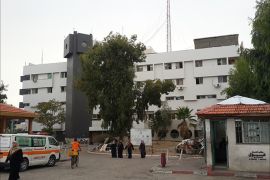 المبنى الرئيسي بمجمع الشفاء الطبي بغزة