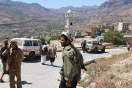 IBB, YEMEN - OCTOBER 29: Houthi members seize Er-Radme district of Ibb city after the clashes between tribes member and Houthi members in Ibb, Yemen, on October 29, 2014, stated by tribes members.