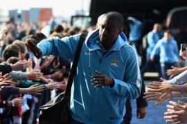 MANCHESTER, ENGLAND - NOVEMBER 02: Yaya Toure of Manchester City arrives for the Barclays Premier League match between Manchester City and Manchester United at Etihad Stadium on November 2, 2014 in Manchester, England.