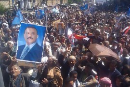 متظاهرون لأنصار صالح دعما له ضد عقوبات مجلس الأمن