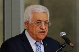 Palestinian President Mahmoud Abbas speaks at the opening of a museum for late Palestinian leader Yasser Arafat in the West Bank city of Ramallah on Sunday, Nov. 9, 2014. Abbas inaugurated the new memorial to Arafat in Ramallah on Sunday. Arafat died at a French military hospital on Nov. 11, 2004, at age 75, a month after suddenly falling violently ill at his compound. (AP Photo/Abbas Momani)