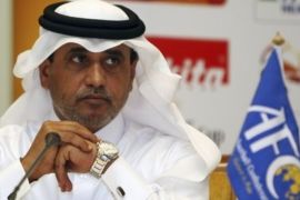 Saud al-Mohannadi, general secretary of the Qatar Football Association, during the organizing committee press conference for the AFC Asian Cup Qatar 2011, at the Magnificent Aspire Dome, in the Qatari Capital Doha, Thursday, April 22, 2010.
