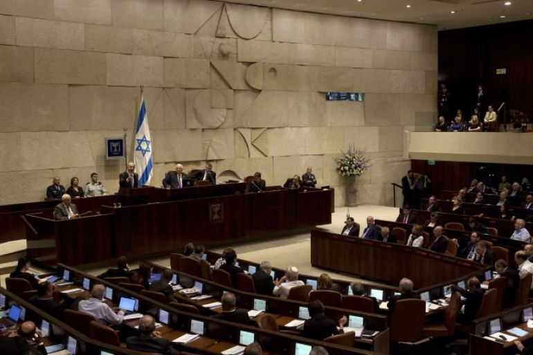 Israel's Prime Minister Benjamin Netanyahu speaks during the opening session of the Knesset, Israel's parliament, in Jerusalem, Monday, Oct. 27, 2014. Netanyahu told parliament Monday that “the French build in Paris, the English build in London and the Israelis build in Jerusalem.” The government is currently advancing construction plans to build about 1,000 housing units in east Jerusalem. The Palestinians seek east Jerusalem as their future capital and oppose any Israeli construction there. The international community, including the United States, does not recognize Israel's annexation of the eastern sector of Jerusalem. (AP Photo/Ariel Schalit)