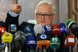 Russian Deputy Foreign Minister Sergei Ryabkov speaks during a press conference on June 28, 2014 in Damascus during an official visit in the Syrian capital. 'Russia will not stand idle' toward the offensive of militants, led by the jihadist Islamic State of Iraq and the Levant (ISIL), declared Ryabkov. AFP PHOTO / LOUAI BESHARA