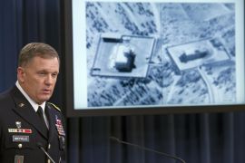 Army Lt. Gen. William Mayville, Jr., Director of Operations J3, speaks about the operations in Syria, Tuesday, Sept. 23, 2014, during a news conference at the Pentagon. In a separate action from the air strikes against the Islamic State group, the U.S. bombed a cell of al Qaida militants in northwestern Syria after concluding they were close to attacking the U.S. or Europe, Pentagon officials say. Mayville, the Pentagon’s operations chief, said that the Khorasan Group was nearing “the execution phase of an attack either in Europe or the homeland." (AP Photo/Cliff Owen)
