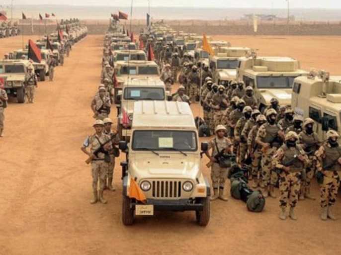 SINAI, EGYPT - OCTOBER 27: Military vehicles and soldiers of Egyptian Armed Forces are seen as Egypt reinforces its 2. and 3. armies in the Sinai Peninsula, Egypt on October 27, 2014.