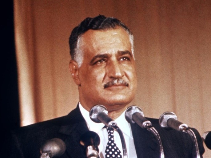 Picture dated from the 1950s in Cairo of Egyptian president Gamal Abdel Nasser (1918-1970). Army officer, Nasser became dissatisfied with the corruption of the Farouk regime and was involved in the military coup of 1952. He assumed the premiership in 1954 and then presidential powers, deposing his fellow officer, General Mohammed Neguib. Officially elected president in 1956, he nationalized the Suez Canal.