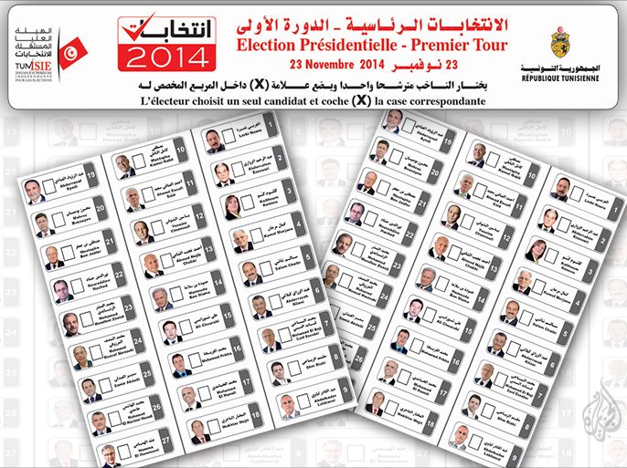 تصميم فني / ورقة الاقتراع في الانتخابات التونسية