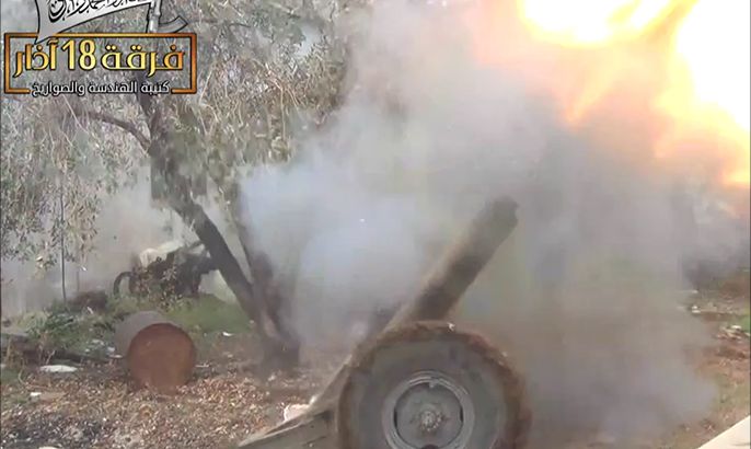 استهداف مقرات النظام بمدينة الشيخ مسكين بريف درعا