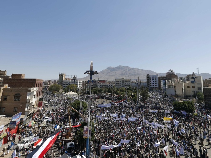أنصار صالح تظاهروا الجمعة احتجاجا على العقوبات الدولية التي فرضت عليه (أسوشيتد برس)