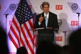 WASHINGTON, DC - NOVEMBER 17: Secretary of State John Kerry speaks at the 3rd Annual Transformational Trends Policy Forum at the Four Seasons Hotel, November 17, 2014 in Washington, DC. Secretary Kerry spoke about foreign policy in the middle-east and the situation in Iraq.