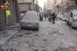 آثار الدمار في مدينة دوما بريف دمشق جراء استهدافها بالهاون من قبل قوات النظام