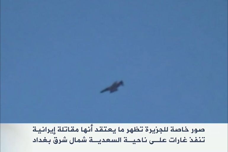 صور خاصة للجزيرة تظهر طائرة إيرانية تقصف السعدية بالعراق
