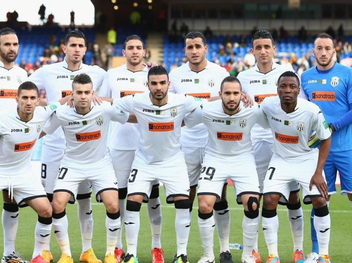 MARRAKECH, MOROCCO - DECEMBER 17: ES Setif players line up during the FIFA Club World Cup 5th place match between ES Setif and WS Wanderers FC at Le Grand Stade de Marrakech on December 16, 2014 in Marrakech, Morocco.