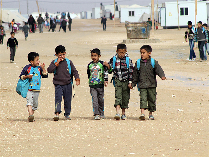 ‪أطفال سوريون لاجئون في مخيم الزعتري‬ (الأوروبية-أرشيف)