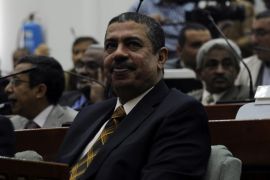 Yemeni Prime Ministry Khaled Bahah attends a session of the parliament as parliamentarians debate about his newly appointed Government's general policy, in Sanaa, Yemen, 14 December 2014. Reports state Yemens newly appointed Government presided by Prime Minister Khaled Bahah presented its general policy before the Parliament in order to gain its confidence. Yemeni President Abdo Rabbo Mansour Hadi formed the new government after the Shiite Houthi militias seized control of the capital Sanaa in September.