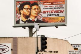 VENICE, CA - DECEMBER 19: A billboard for the film 'The Interview' is displayed December 19, 2014 in Venice, California. Sony has canceled the release of the film after a hacking scandal that exposed sensitive internal Sony communications, and threatened to attack theaters showing the movie.