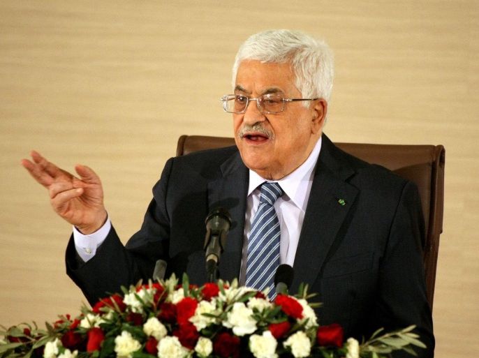 ALGIERS, ALGERIA - DECEMBER 23: Palestinian President Mahmoud Abbas holds a press conference in Algiers, Algeria on December 23, 2014.