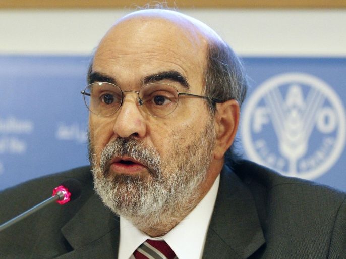Jose Graziano da Silva, director-general of UN's Food and Agriculture Organization (FAO), speaks as he leads a news conference at the FAO headquarters in Rome January 3, 2012.