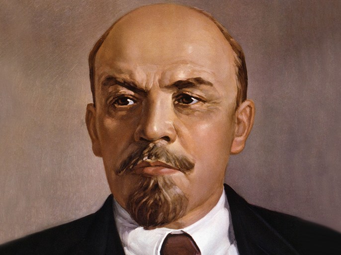 الموسوعة - Vladimir Ulianov Lenin. Portrait of Vladimir Ulyanov Lenin 1870-1924. Anonymous painting, 20th century
