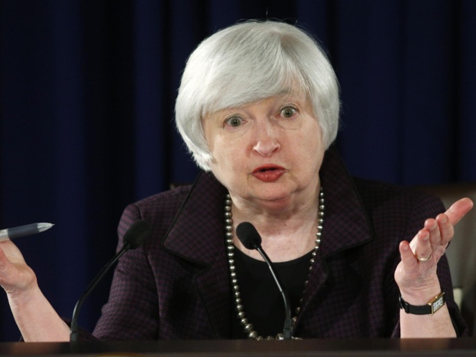 ‪يلين أصبحت أول امرأة تتولى قيادة البنك المركزي الأميركي‬ (رويترز)