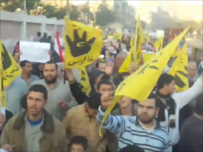 مظاهرات بمدينة فاقوس بمحافظة الشرقية خرجت في إطار تحركات شعارها الاصطفاف والقصاص (الجزيرة)