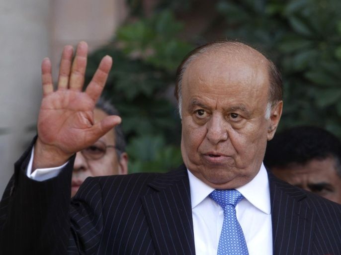 Yemen's President Abd-Rabbu Mansour Hadi gestures during a news conference in Sanaa in this November 19, 2012 file photograph. Yemen's parliament on January 22, 2015 rejected the resignation offered by Hadi, Al Arabiya Television reported. A government source said earlier that he had tendered his resignation, not long after Prime Minister Khaled Baha offered his own to Hadi, who has spent months locked in a stand-off with Yemen's powerful Houthi movement. REUTERS/Khaled Abdullah/Files (YEMEN - Tags: POLITICS)