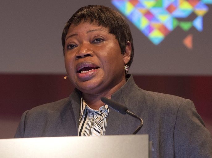 Fatou Bom Bensouda International Criminal Court's chief prosecutor (ICC) speaks at the annual meeting of the Human Security Division of the Federal Department of Foreign Affairs (FDFA) in Bern on Tuesday October 10 2014.