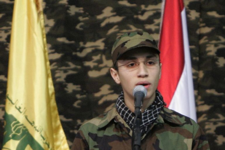CORRECTS JIHAD'S FATHER'S NAME TO IMAD - In this picture taken on Feb., 22, 2008, Jihad Mughniyeh, the son of slain top Hezbollah commander Imad Mughniyeh, speaks during a rally to commemorate his father and two other leaders Abbas Musawi and Ragheb Harb, in the Shiite suburb of Beirut, Lebanon. A Hezbollah official said Sunday, Jan. 18, 2015, that an Israeli strike in the Syrian Golan Heights killed Jihad Mughniyeh and four other fighters from the Lebanese Shiite militant group. (AP Photo/Hussein Malla)