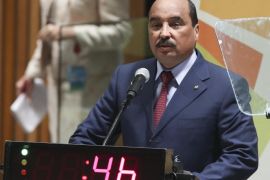 Mohamed Ould Abdel Aziz, President of Mauritania, speaks during the United Nations Climate Summit, Tuesday, Sept. 23, 2014 at U.N. headquarters. (AP Photo/John Minchillo)