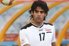 Iraqi player Alaa Abdulzehra trains for their AFC Asian Cup semi-final football match in Sydney on January 25, 2015. Asian Cup officials scrambled to deal with a sensational protest from Iran claiming that Iraq fielded an ineligible player - Alaa Abdulzehra who played during their stormy quarter-final defeat, but was rejected by the Asian Football Confederation's disciplinary committee on January 25 , an Iranian official said. AFP PHOTO/Peter PARKS --IMAGE RESTRICTED TO EDITORIAL USE - STRICTLY NO COMMERCIAL USE