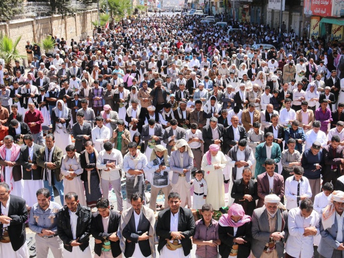 ‪المحتجون في إب رفضوا ما سموه انقلاب الحوثيين‬ (غيتي)