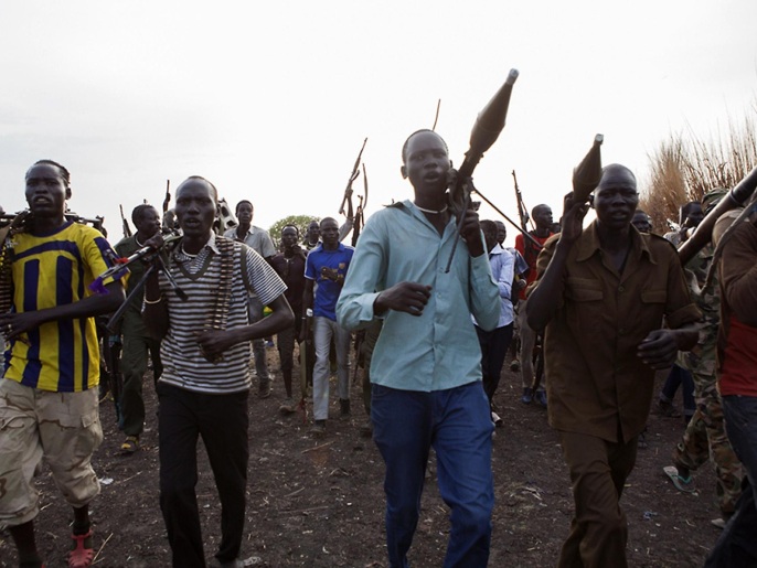 مقاتلون من أنصار زعيم المتمردين بجنوب السودان رياك مشار(غيتي)