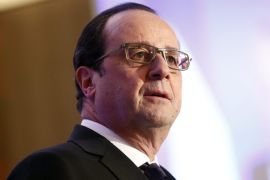 French President Francois Hollande delivers a speech during the 30th annual diner held by the French Jewish Institutions Representative Council (Conseil Representatif des Institutions juives de France - CRIF) in Paris, France, 23 February 2015. French President Hollande uses this occasion to explain in detail the government plan to fight antisemitism and racism in France. EPA/ETIENNE LAURENT MAXPPP OUT
