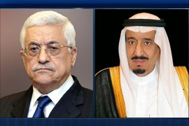 لقاء العاهل السعودي سلمان بن عبد العزيز مع الرئيس الفلسطيني محمود عباس
