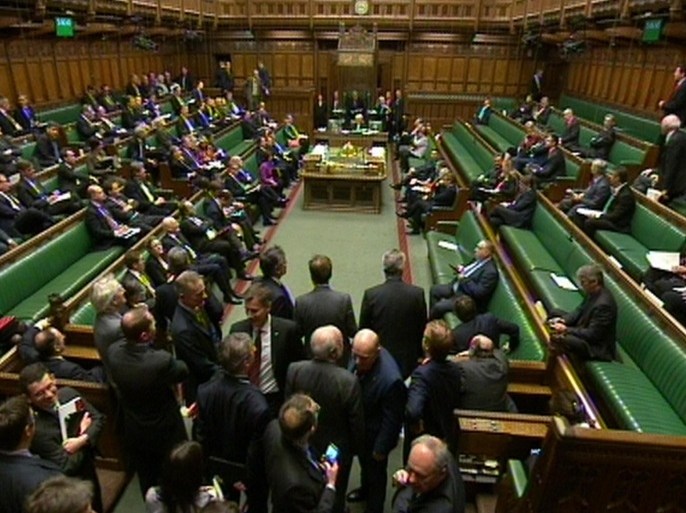 In this screen shot from Parliament, the debating chamber at the House of Commons after Members of Parliament backed mitochondrial donation techniques aimed at preventing serious inherited diseases, in London. Tuesday Feb. 3, 2015. British lawmakers in the House of Commons voted Tuesday to allow scientists to create babies from the DNA of three people _ a move that could prevent some children from inheriting potentially fatal diseases from their mothers. The bill must next be approved by the House of Lords before becoming law. If so, it would make Britain the first country in the world to allow embryos to be genetically modified. (AP Photo/Parliament, PA) UNITED KINGDOM OUT