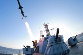 A missile is fired from a naval vessel during the test-firing of a new type of anti-ship cruise missile to be equipped at Korean People's Army (KPA) naval units in this undated photo released by North Korea's Korean Central News Agency (KCNA) in Pyongyang February 7, 2015. REUTERS/KCNA (NORTH KOREA - Tags: POLITICS MILITARY) ATTENTION EDITORS - THIS PICTURE WAS PROVIDED BY A THIRD PARTY. REUTERS IS UNABLE TO INDEPENDENTLY VERIFY THE AUTHENTICITY, CONTENT, LOCATION OR DATE OF THIS IMAGE. FOR EDITORIAL USE ONLY. NOT FOR SALE FOR MARKETING OR ADVERTISING CAMPAIGNS. THIS PICTURE IS DISTRIBUTED EXACTLY AS RECEIVED BY REUTERS, AS A SERVICE TO CLIENTS. NO THIRD PARTY SALES. NOT FOR USE BY REUTERS THIRD PARTY DISTRIBUTORS. SOUTH KOREA OUT. NO COMMERCIAL OR EDITORIAL SALES IN SOUTH KOREA